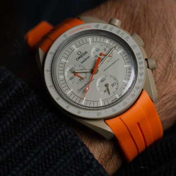 Rubber strap for Omega X Moonswatch - Grand Prix - Orange - Image 8