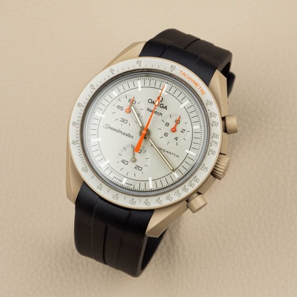 Rubber strap for Omega X Moonswatch - Grand Prix - Black - Image 2