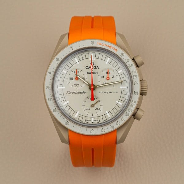 Rubber strap for Omega X Moonswatch - Grand Prix - Orange - Image 5