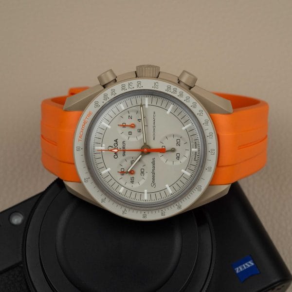 Rubber strap for Omega X Moonswatch - Grand Prix - Orange - Image 6