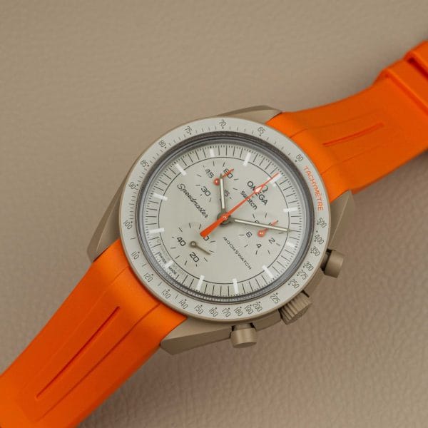 Rubber strap for Omega X Moonswatch - Grand Prix - Orange - Image 4