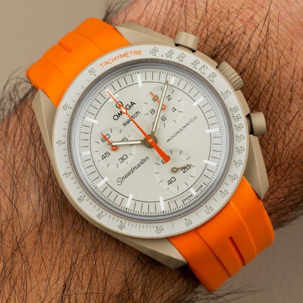 Rubber strap for Omega X Moonswatch - Grand Prix - Orange - Image 3