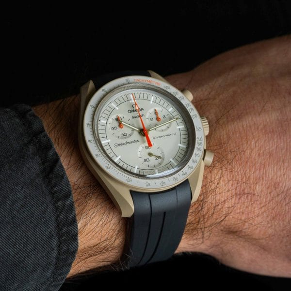 Rubber strap for Omega X Moonswatch - Grand Prix - Black - Image 8