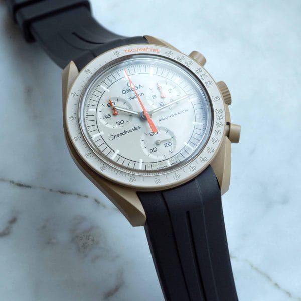 Rubber strap for Omega X Moonswatch - Grand Prix - Black - Image 9