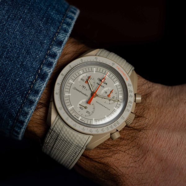 Rubber strap for Omega X Moonswatch - Monaco - Beige - Image 8