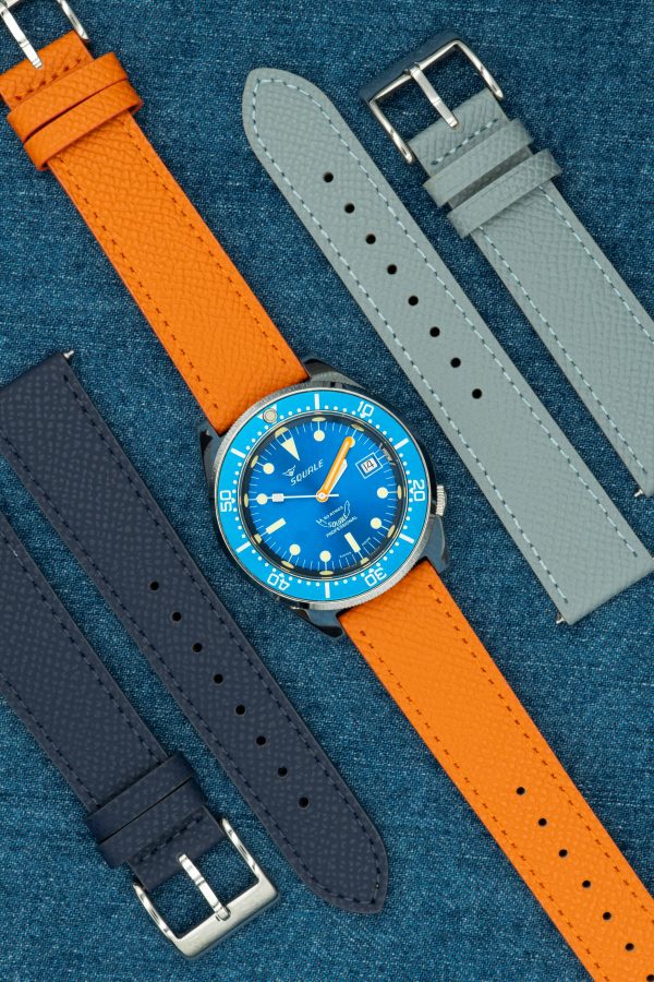 Orange leather watch strap 18mm-20mm-22mm - Epsom - Image 2