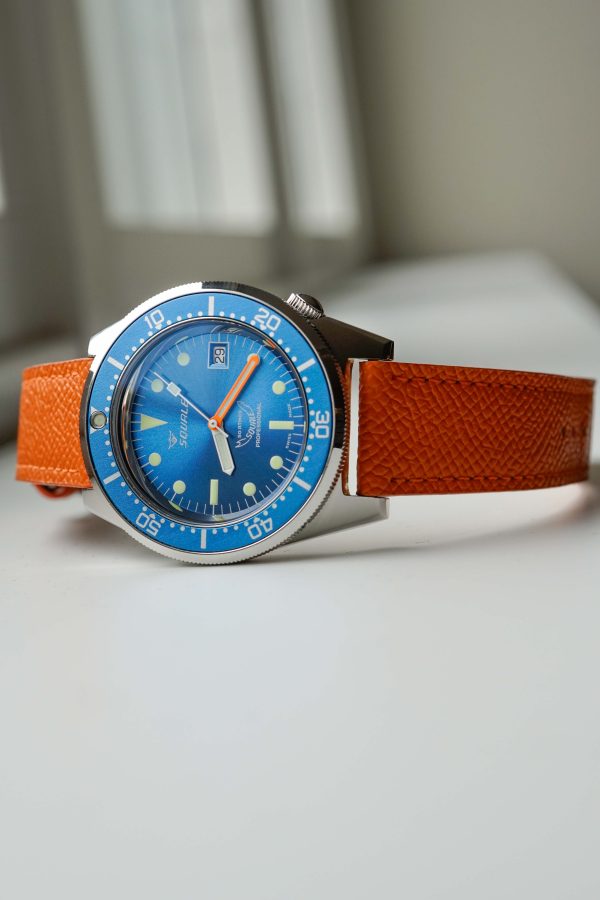 Leather Watch Strap - Epsom Textured- Squale 1521 blasted