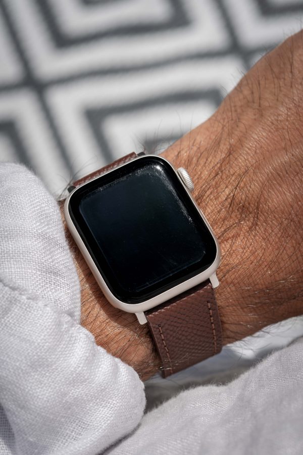 apple watch band - brown - leather strap - watch strap - epsom leather