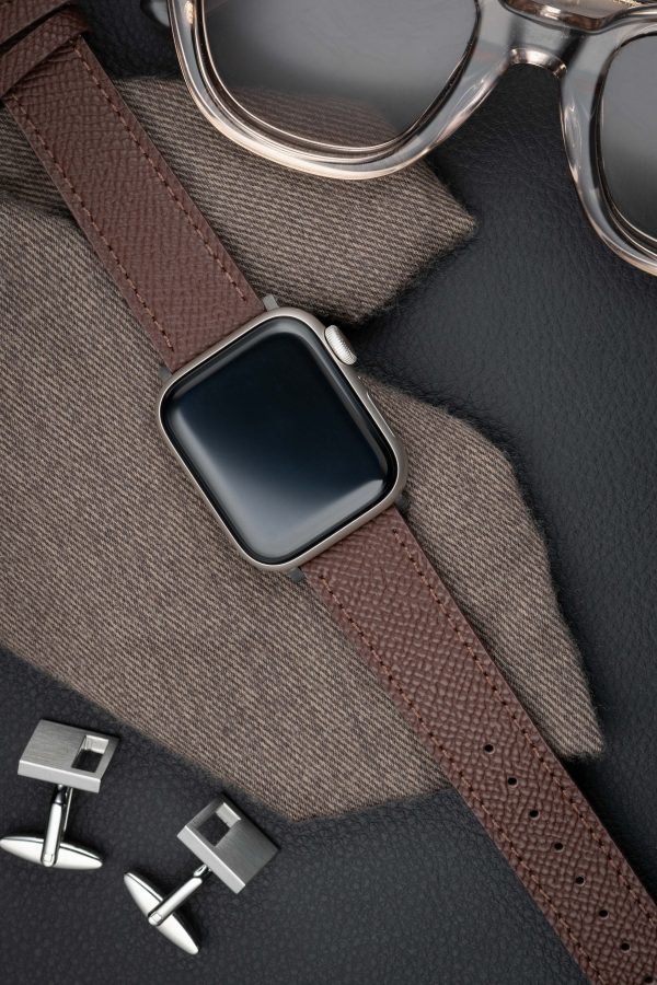apple watch band - brown - leather strap - watch strap - epsom leather