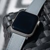 apple watch band - grey - leather strap - watch strap - epsom leather