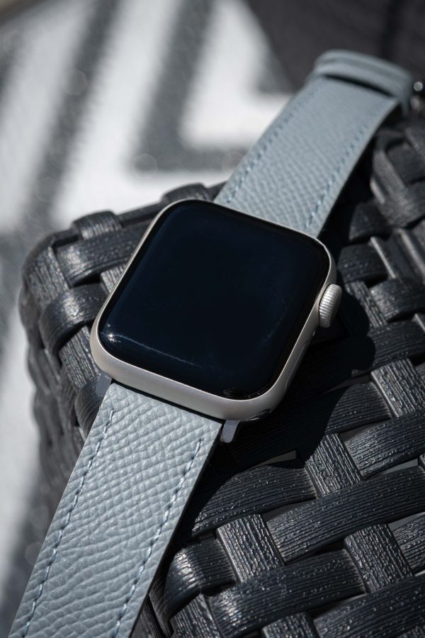 apple watch band - grey - leather strap - watch strap - epsom leather